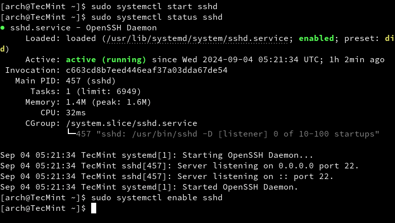 Start Open SSH Service