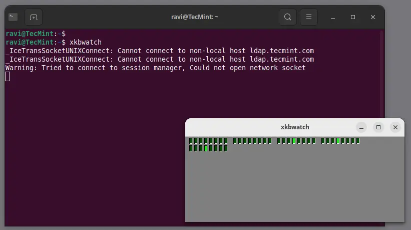 xkbwatch - Monitor XKB Keyboard Input