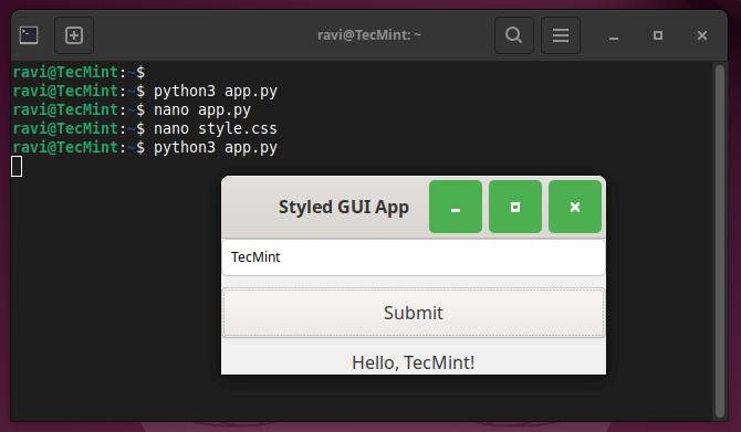 PyGObject GUI Application with CSS Styling