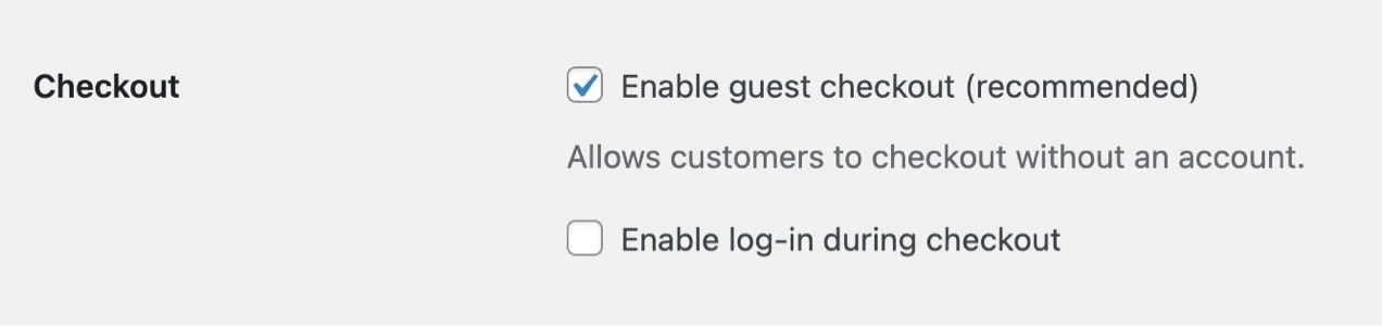 WooCommerce option to enable guest checkout