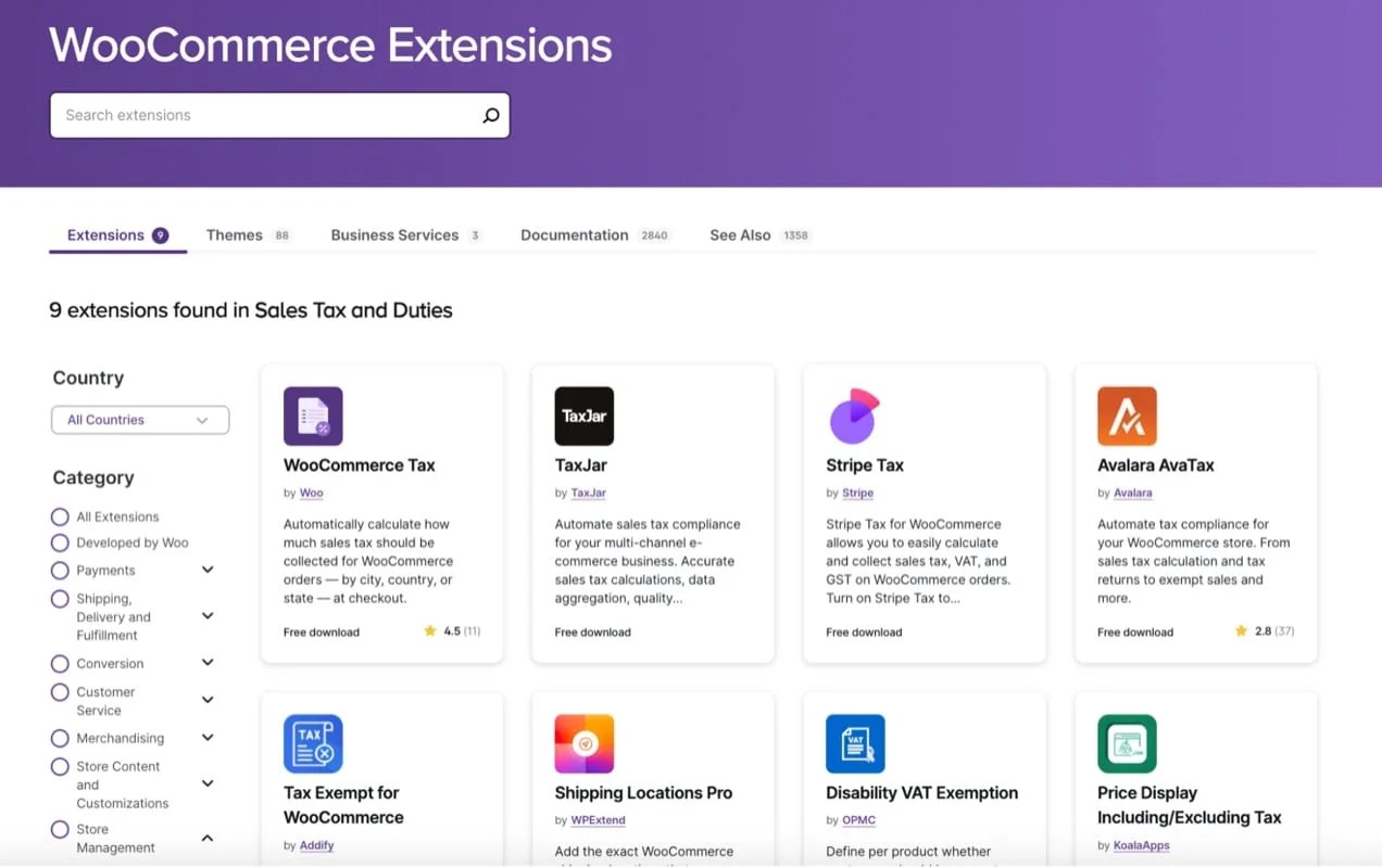 WooCommerce extension library