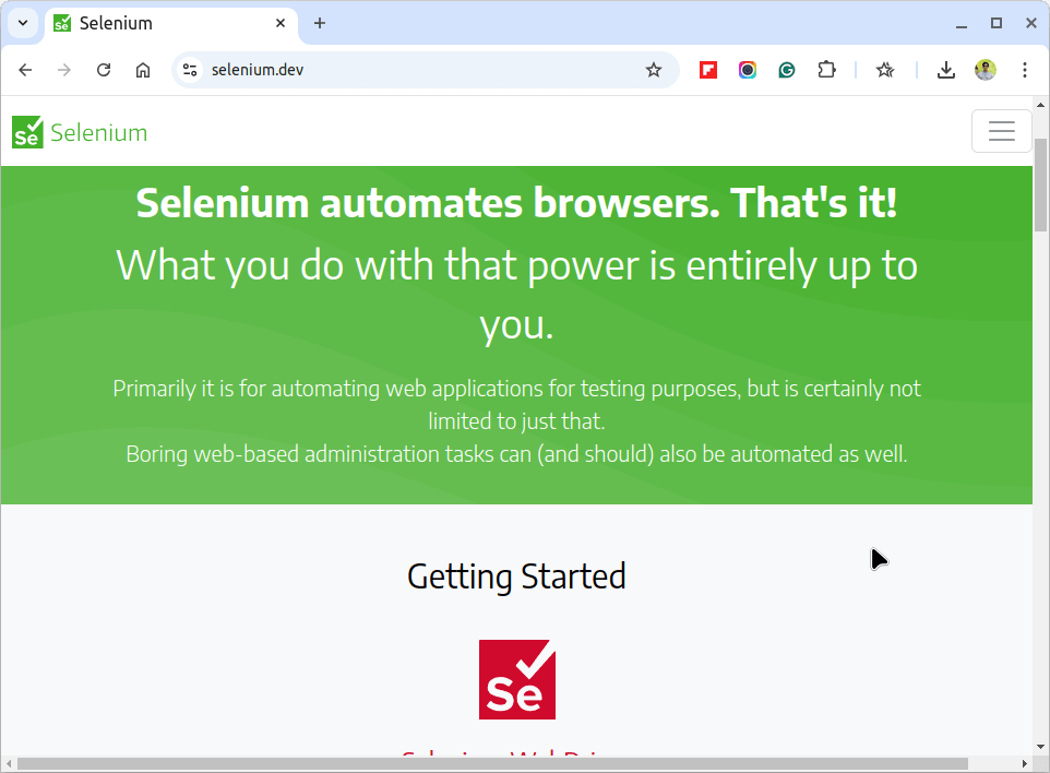 Selenium: Automate Web Browsers