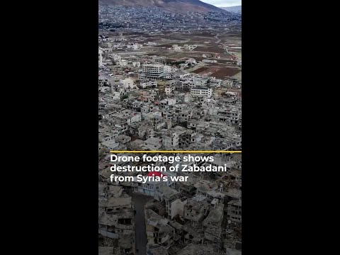 Drone footage shows destruction of Zabadani from Syria’s war | AJ #shorts