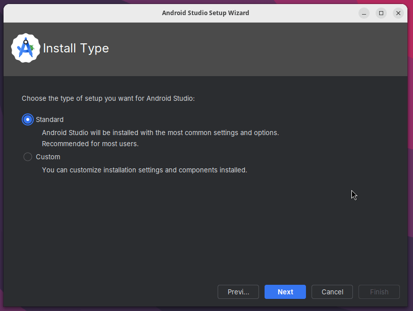 Android Studio Install Type