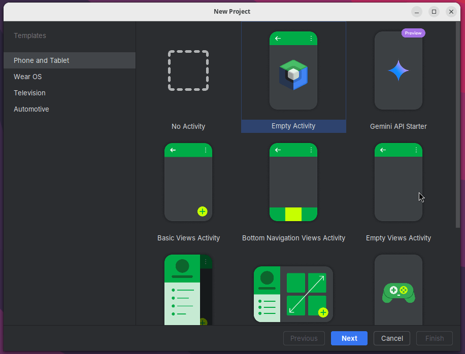 Android Studio Empty Template