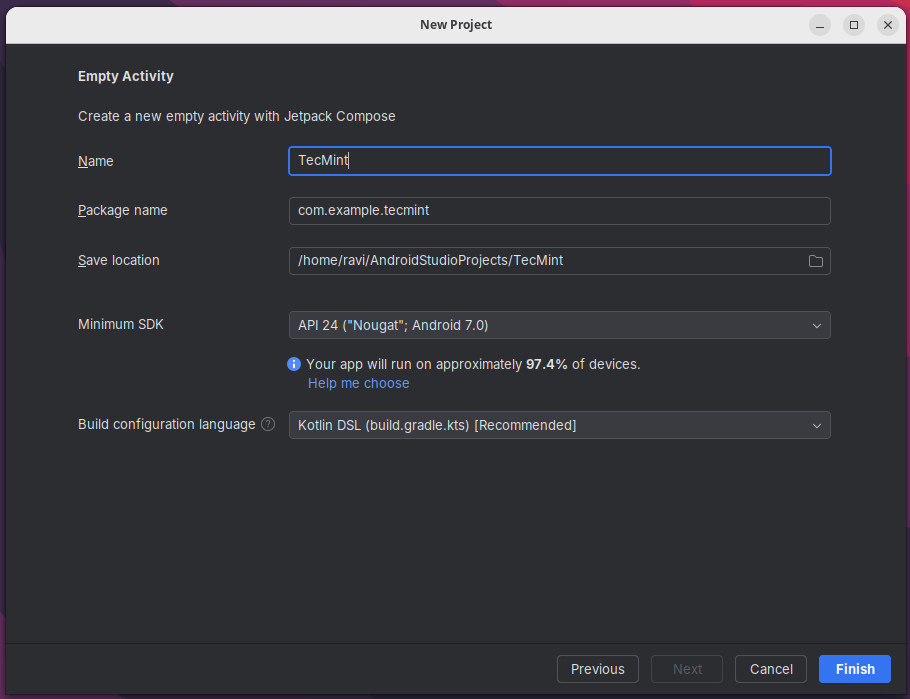 Android Studio Project Configuration