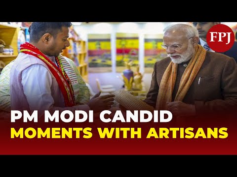 PM Modi's Candid Moments With Artisans at Grameen Bharat Mahotsav 2025