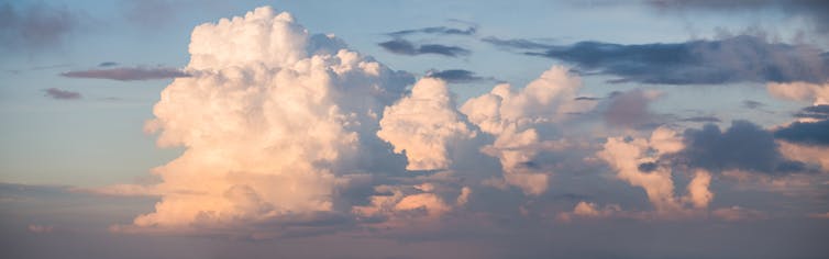 Sky with cumulus clouds.