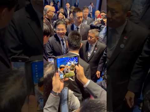 Singapore Prime Minister Lawrence Wong swarmed by delegates at World Economic Forum's Summer Davos
