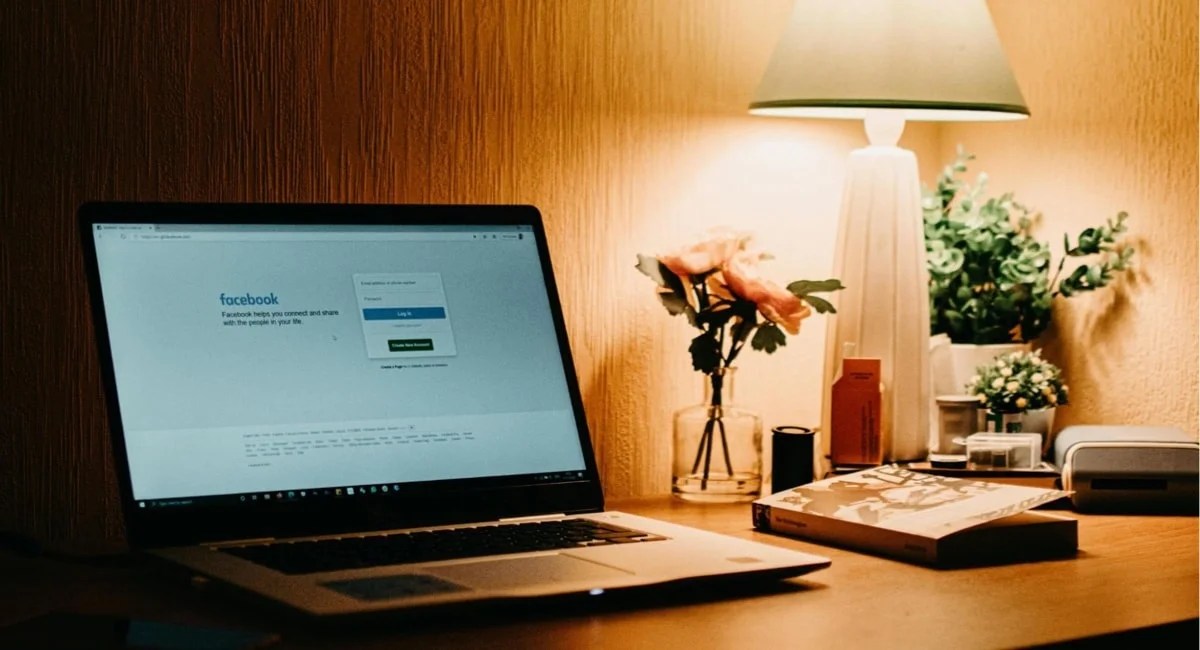 Facebook account on a laptop screen