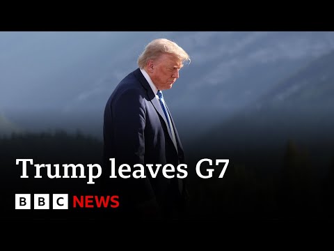US President Donald Trump leaves G7 early | BBC News