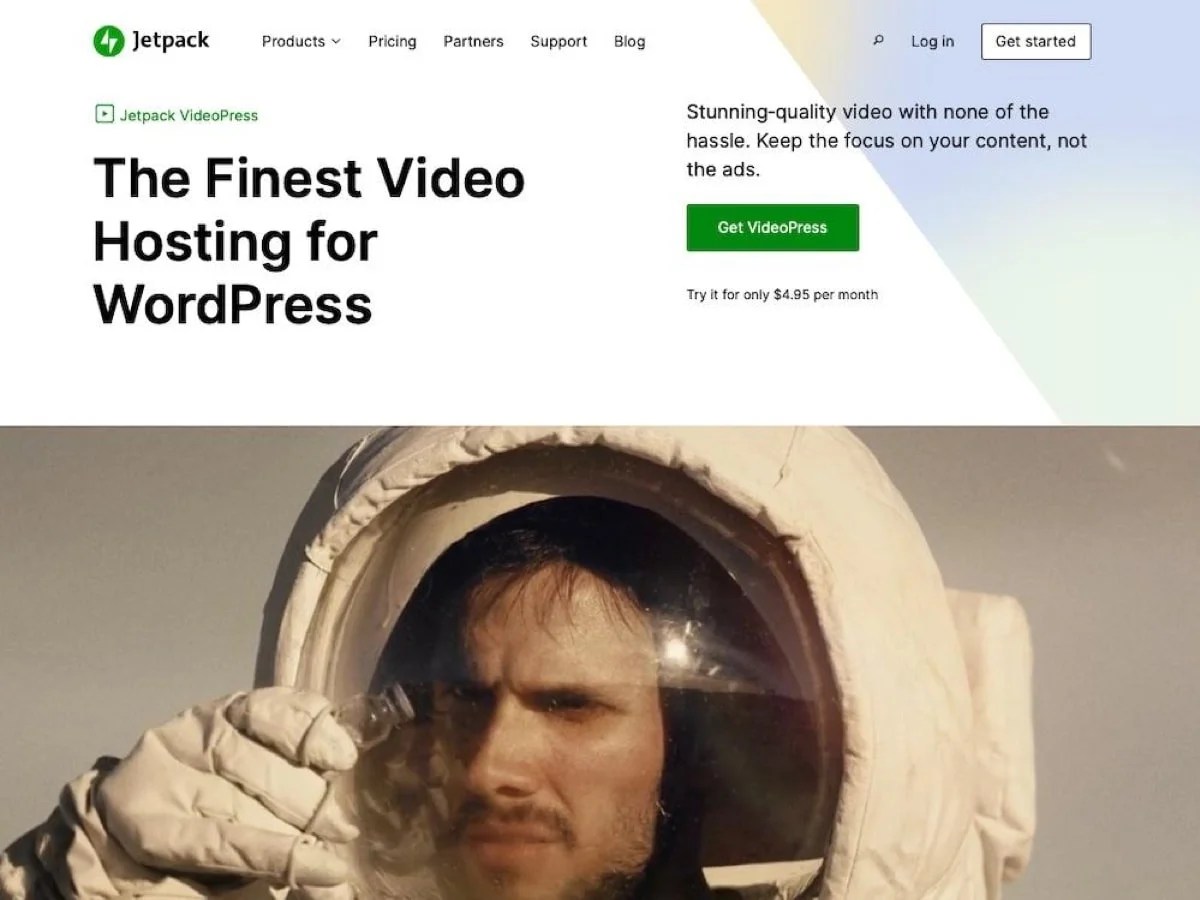 information about Jetpack VideoPress with the tagline "the finest video hosting for WordPress"