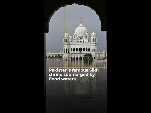 Famous Sikh shrine partially submerged after flooding in Pakistan | AJ #shorts