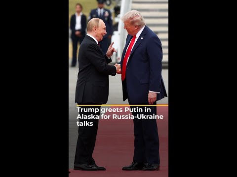 Trump greets Putin in Alaska for Russia-Ukraine talks | #ajshorts