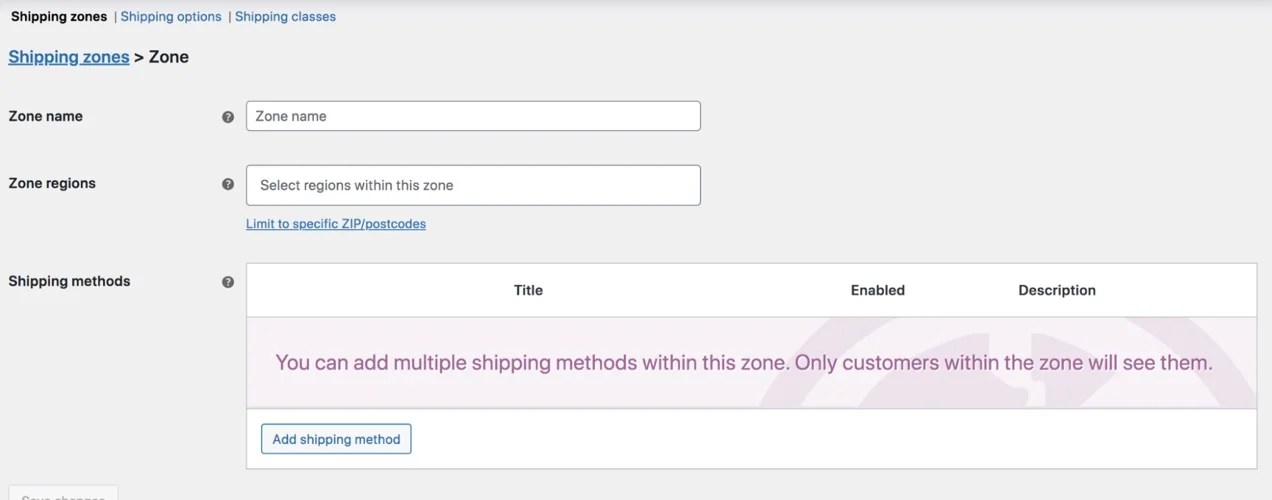 creating a shipping method