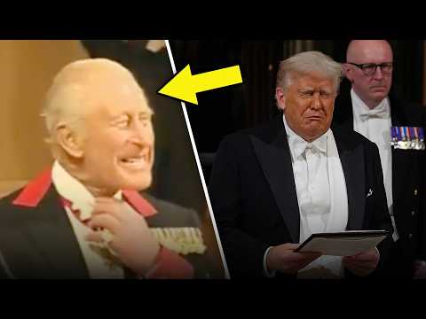 King Charles LAUGHS in Trump's FACE as he STRUGGLES TO READ