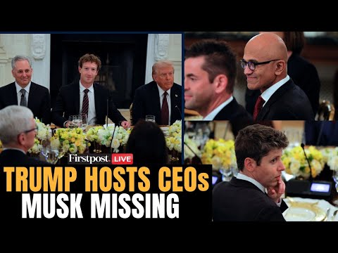 Trump LIVE: US President Donald Trump Hosts Tech CEOs for White House Dinner |Bill Gates, Zuckerberg