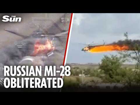 Ukrainian drone TAKES DOWN Russian combat chopper in explosive strike