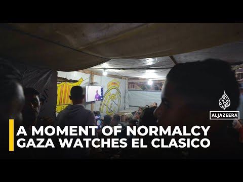 Gaza cafe rebuilt from rubble brings football fans together for La Liga’s El Clasico
