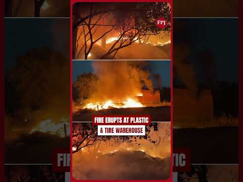 Massive Fire at Ambala Factory Warehouse | Plastic & Tire Scrap Blaze on Manmohan Nagar Road