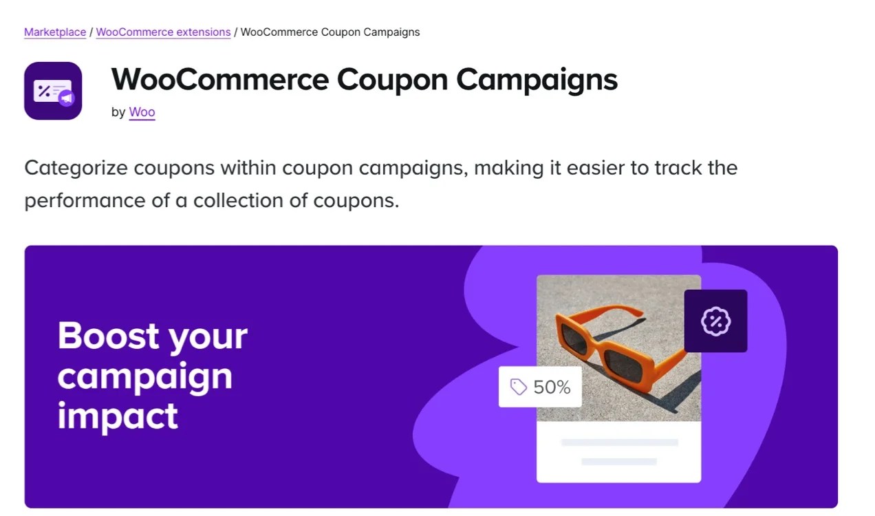 WooCommerce Coupon Campaigns extension page