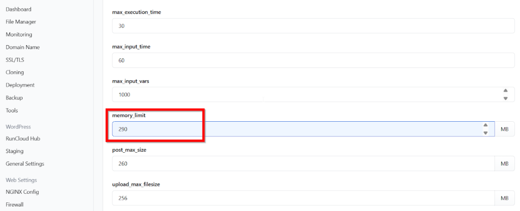 change wordpress memory limit