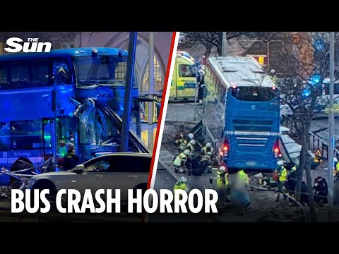 Multiple dead after double decker bus ploughs through shelter in Stockholm as driver arrested