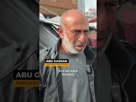 Shelters for displaced Palestinians in Gaza flooded by heavy rain | AJ #shorts