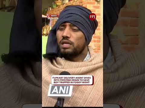 Flipkart Delivery Agent Dives Into Icy Drain In Attempt To Rescue Boy During Foggy Night