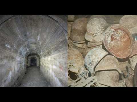 12,000 Hidden German Helmets! Secret WWII Treasure Tunnel