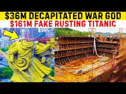 CHINA'S MEGA-PROJECT HUMILIATION! $5.5B Wooden Scam, A Sinking 190-Foot Statue & Stranded Titanic