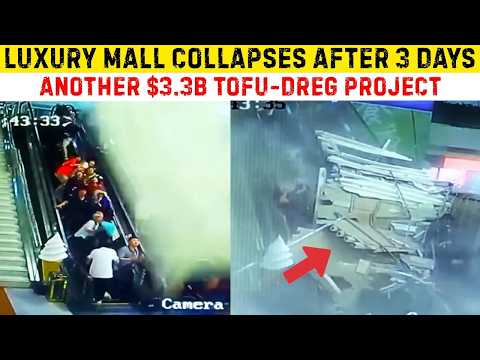 China's Tofu-Dreg DISASTER! Brand New Mall Collapses, Flooding Tunnel and Boiling Street