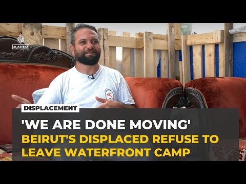 Displaced Lebanese families refuse to leave Beirut waterfront for stadium camp