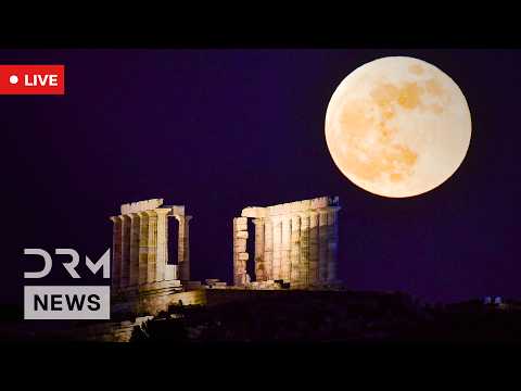 LIVE: May's Second Full Moon Creates Magical Scene Over Historic Greek Landmark | AL1N