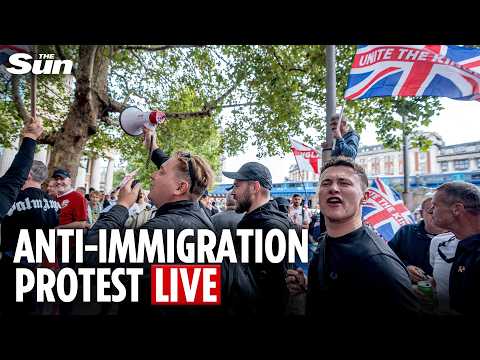 LIVE: Thousands in London take part in anti-immigation Tommy Robinson protest