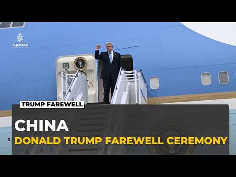 Trump boards Air Force One, concluding China visit
