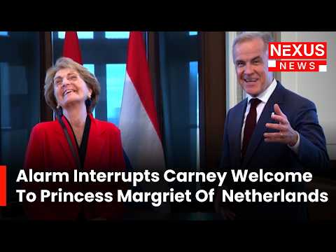 Unexpected Alarm Disrupts Canadian PM Carney Welcome to Princess Margriet of the Netherlands | AC1G