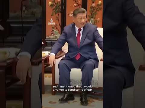 Xi praises US ‘milestone’ visit and relationship, offers Trump roses | AJ #shorts