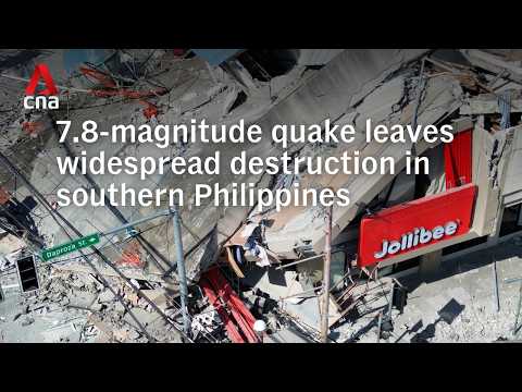 Drone footage reveals destruction after 7.8-magnitude quake hits southern Philippines