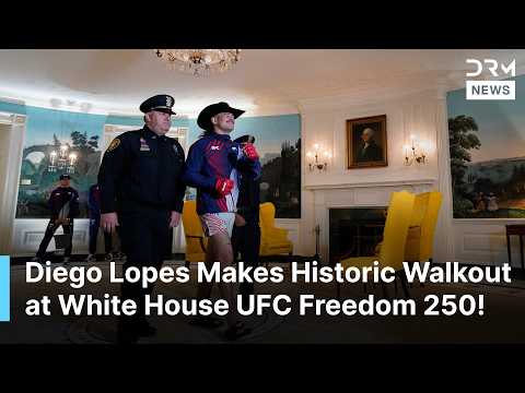 UNSEEN: Diego Lopes Walks Through White House Diplomatic Reception Room Ahead of UFC Fight | AD1Z