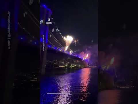 Fireworks light up New York City to mark 250 years of US independence