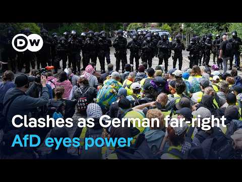 German police clashed with left-wing activists protesting the AfD's party congress | DW News