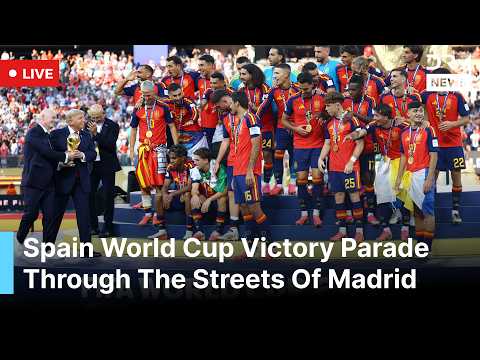 Spanish World Cup Champions Trophy Parade Live From Madrid Streets | AD1G