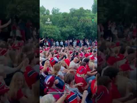 Thousands do viral ‘Viking row’ in Oslo after Norway advance | AJ #shorts