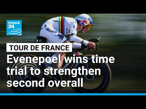 Tour de France: Evenepoel wins time trial to strengthen second overall • FRANCE 24 English