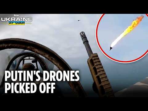 Ukrainian gunner shoots down Russian Shahed drones from plane's open cockpit