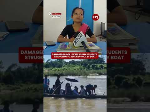 Assam Students Risk Lives Crossing River By Boat To Reach School