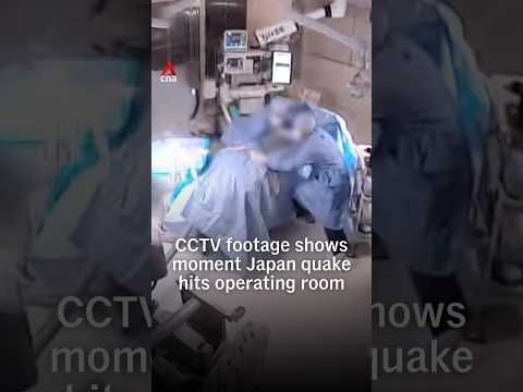 CCTV footage shows moment Japan quake hits operating room