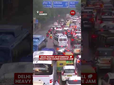 Heavy Rain Triggers Massive Traffic Jam at Delhi's Nehru Nagar Flyover