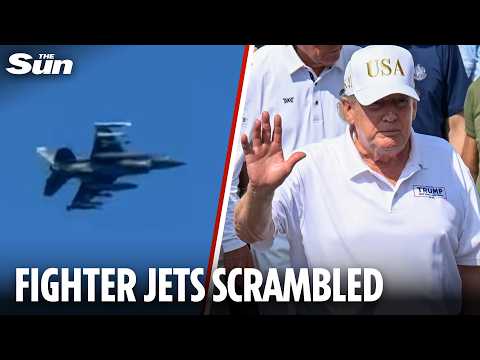 Moment F-16 fighter jet intercepts rogue planes flying over Trumpâs golf course